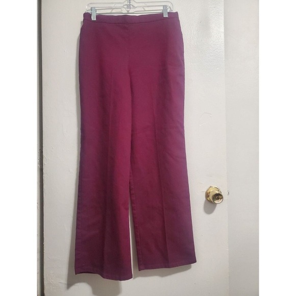 Alfred Dunner Womens Pants 12 Purple Pockets Pull On Elastic Waist Dress Work - Picture 1 of 4